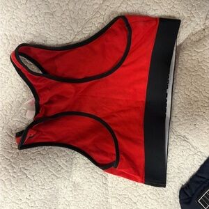 PINK Victoria's Secret Red and Black Sports Bra
